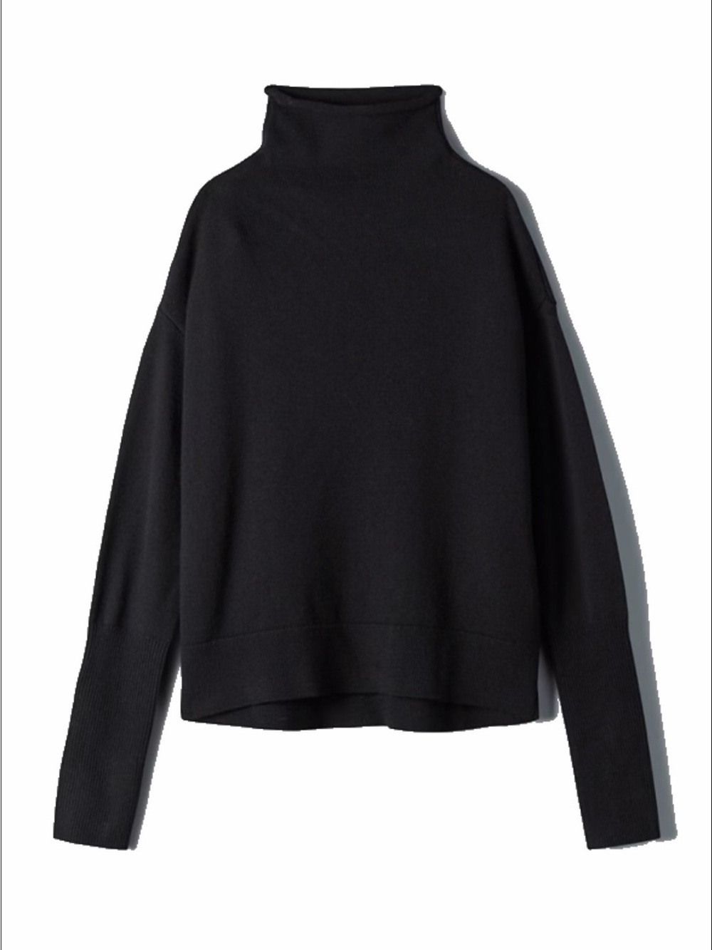 ARITZIA Wilfred Cyprie, Black Mockneck Sweater - Merino Wool